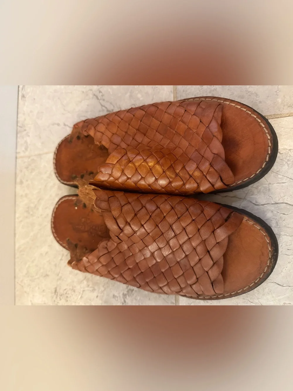 Brand X Handmade Mexico Woven Leather Huarache Slide Sandals Women’s 9